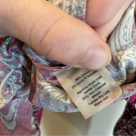 Talbots Haberdashery Button Down Blouse Stretch Paisley Size 16 Petite - Picture 4 of 5